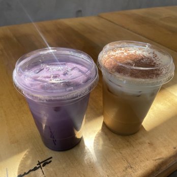 Laveta - Ube Latte with a shot of espresso (6.75) and Andante (7.00) - Coffee & Tea Near Me - Los Angeles, California Laveta - Ube Latte with a shot of espresso (6.75) and Andante (7.00) - Coffee & Tea Near Me - Los Angeles, California