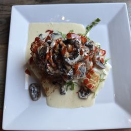 Blintze with fried chicken Blintze with fried chicken