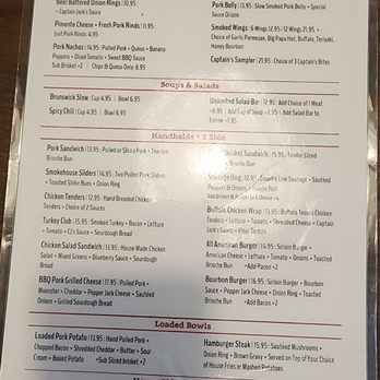 Captain Jacks Smokehouse - Menu - Barbeque Near Me - Fernandina Beach, Florida