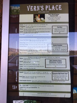 Menu photo 8 Vern's Place Laporte, CO