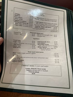 Menu photo 1 Luigis Woodway, TX