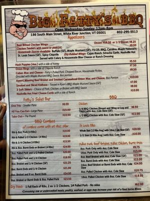 Menu photo 2 Big Fatty's BBQ White River Junction, VT