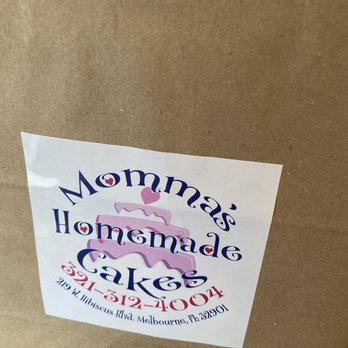 Momma's Homemade Cakes - a sticker on a bag - Bakeries Near Me - Melbourne, Florida Momma's Homemade Cakes - a sticker on a bag - Bakeries Near Me - Melbourne, Florida