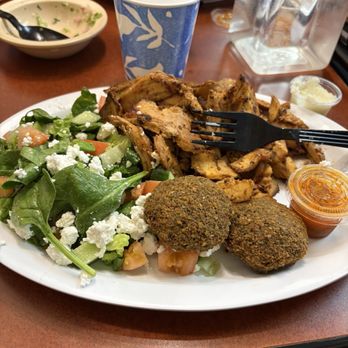 Chef Abdul Mediterranean - Plain Falafel with side salad instead of rice - Mediterranean Near Me - St. Charles, Illinois Chef Abdul Mediterranean - Plain Falafel with side salad instead of rice - Mediterranean Near Me - St. Charles, Illinois