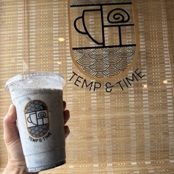 Temp & Time - Black sesame milk tea - Desserts Near Me - Menlo Park, California Temp & Time - Black sesame milk tea - Desserts Near Me - Menlo Park, California