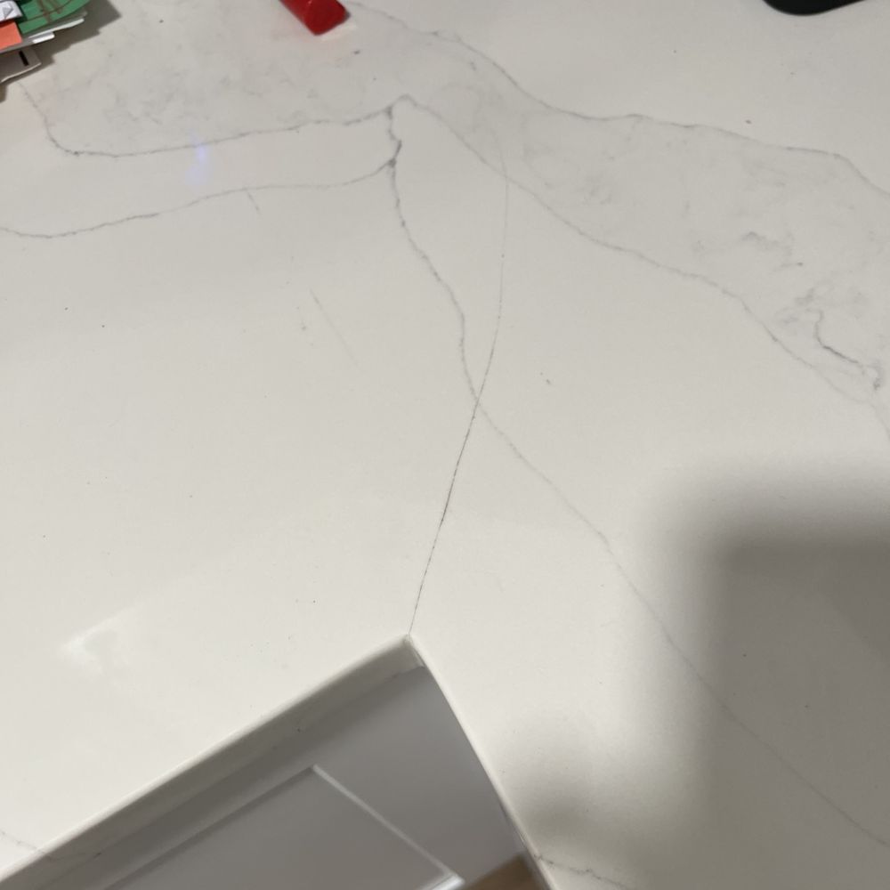 South Shore Granite - Stress crack that can not be repaired. Countertop needs to be replaced - Countertop Installation Near Me - Braintree, Massachusetts South Shore Granite - Stress crack that can not be repaired. Countertop needs to be replaced - Countertop Installation Near Me - Braintree, Massachusetts
