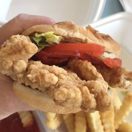 A PERFECTLY FRIED "2 FISTED" CHICKEN FILET SANDWICH W/ THE WORX!! A PERFECTLY FRIED "2 FISTED" CHICKEN FILET SANDWICH W/ THE WORX!!