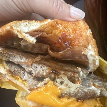 Whataburger - Very much undercooked bacon and lukewarm, clearly frozen burger patties that tasted old. - Burgers Near Me - Greensboro, North Carolina Whataburger - Very much undercooked bacon and lukewarm, clearly frozen burger patties that tasted old. - Burgers Near Me - Greensboro, North Carolina