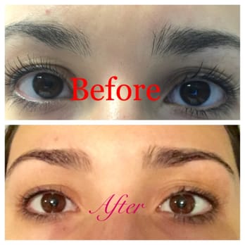 Eyebrow Designer  - Here's a before and after, I was growing out my eyebrows so I could have more shape. - Eyebrow Services Near Me - Miami, Florida