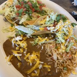 Shredded beef taco with tostada Shredded beef taco with tostada