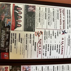 Menu as of May 2023
