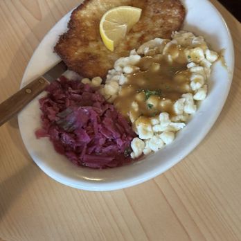 Europa - Mom had heated red cabbage, soetzle, and Schnitzel - Modern European Near Me - Black Diamond, Washington