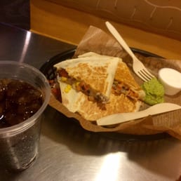 Vegetarian quesadilla...even if you don't consume meat you can still enjoy Qdoba!