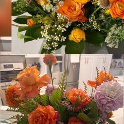 What I ordered vs. What I got. Carnations are about the furthest flower from bohemian that I can think of