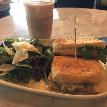Alchemist Coffee Project - Iced latte with chicken panini and side salad. Honestly beautiful. - Coffee & Tea Near Me - Los Angeles, California Alchemist Coffee Project - Iced latte with chicken panini and side salad. Honestly beautiful. - Coffee & Tea Near Me - Los Angeles, California