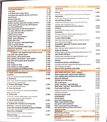 Menu photo 2 Los Alcatraces Puerto Vallarta, JAL