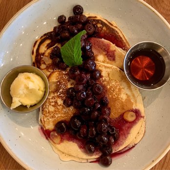 Bulla Gastrobar - Blueberry Blueberry & Ricotta Pancakes - Spanish Near Me - Plano, Texas