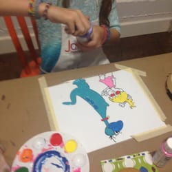 Jamie's Painting & Design - In our cartooning class we learned about the Flinstones & Cell animation. We then created our own original cell.