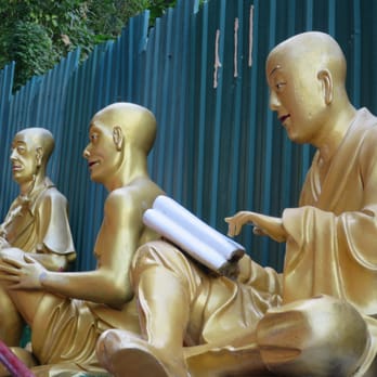 萬佛寺 - One of the gilded Buddhist Monks, all different poses and expressions - Buddhist Temples Near Me - Hong Kong, HK