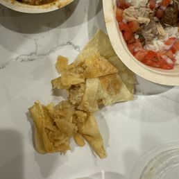 Chips.... Soaking wet. Ball of mush.