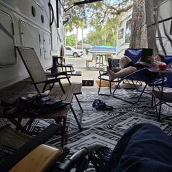Seminole Campground - Relaxing outside the RV