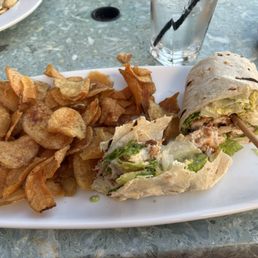 Chicken Caesar wrap w chips.