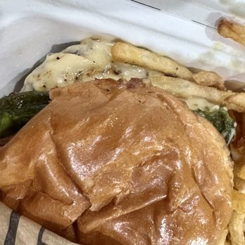Jaggers - Green chili burger up close - Salad Near Me - Louisville, Kentucky Jaggers - Green chili burger up close - Salad Near Me - Louisville, Kentucky