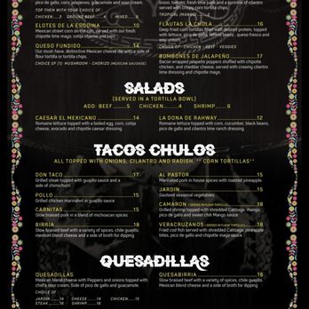 La Chula - Food menu - Tex-Mex Near Me - Rahway, New Jersey