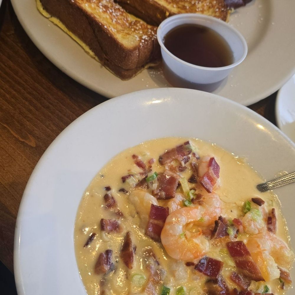 Wishbone - French toast and shrimp amd grits. - Breakfast & Brunch Near Me - Chicago, Illinois Wishbone - French toast and shrimp amd grits. - Breakfast & Brunch Near Me - Chicago, Illinois