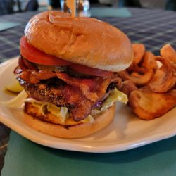 Cable Hollow Golf Course - Our half-pound burger with bacon. The sidewinders will change your life!