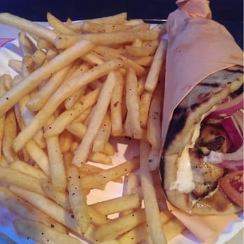Sparta - Pita Souvlaki Chicken with fries - Greek Near Me - Montreal, Quebec