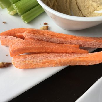Blowing Rock Brewing - Dried up carrots and celery served with hummus. - Breweries Near Me - Blowing Rock, North Carolina