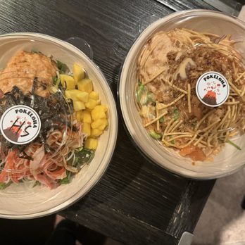 Pokéloha - My Hawaiian Sunset Bowl and my husband's Build-A-Bowl. - Poke Near Me - Overland Park, Kansas Pokéloha - My Hawaiian Sunset Bowl and my husband's Build-A-Bowl. - Poke Near Me - Overland Park, Kansas
