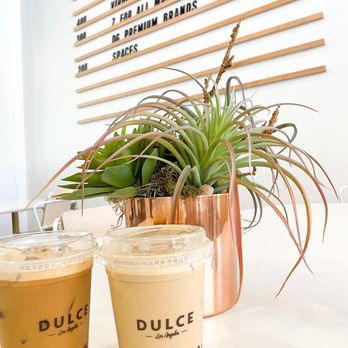 Cafe Dulce - Left: iced Vietnamese coffee Right: iced dulce latte - Coffee & Tea Near Me - Los Angeles, California