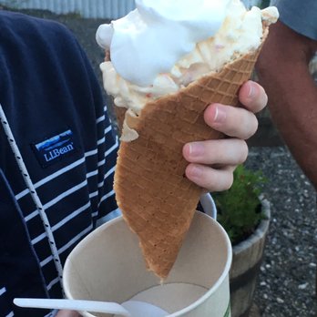 Honeycomb Cafe - 2 scoops in a homemade waffle cone! - Coffee & Tea Near Me - Scarborough, Maine