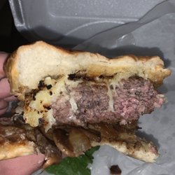 Addiction kitchen - Parmesan Crusted Burger Sauteed onions & mushrooms