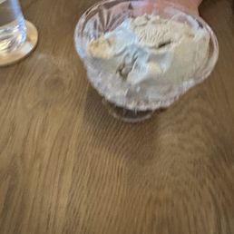 Green tea ice cream minus a few bites.
