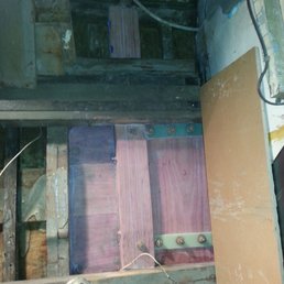New purple heart strut backing block and floor timber, new bolts.