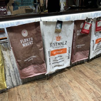 Baleen Brewing - Sacks cover lower part of Baleen bar - Breweries Near Me - Ketchikan, Alaska