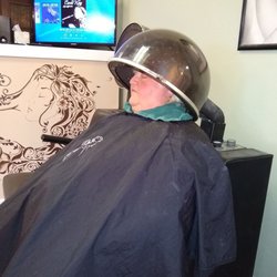 Annette's Wild Hair - Under the dryer