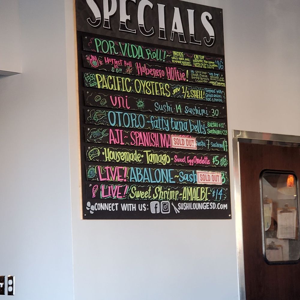 Sushi Lounge - Poway - The special menu - Sushi Bars Near Me - Poway, California Sushi Lounge - Poway - The special menu - Sushi Bars Near Me - Poway, California