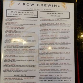 2 Row Brewing - Beer menu - Breweries Near Me - Midvale, Utah