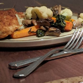 Leyla - Parmesan Crusted Chicken- Medley of vegetables (partial view) Good chicken. Moist. - Turkish Near Me - New York, New York Leyla - Parmesan Crusted Chicken- Medley of vegetables (partial view) Good chicken. Moist. - Turkish Near Me - New York, New York