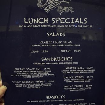 The Oyster Bar - Lunch special 04.03.26 - Bars Near Me - Las Vegas, Nevada The Oyster Bar - Lunch special 04.03.26 - Bars Near Me - Las Vegas, Nevada