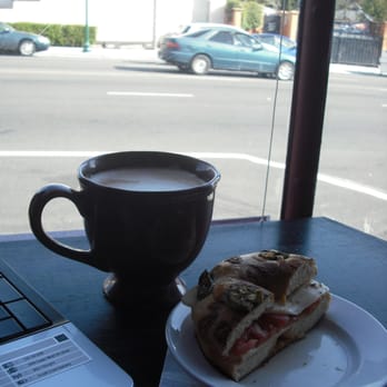 Snappy's Cafe - Dirty chai latte, and a toasted tomato-pesto bagel sandwich. - Coffee & Tea Near Me - Hayward, California