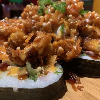 Konnichiwa - New Gangnam roll with loads of fried kimchi - Sushi Bars Near Me - Irmo, South Carolina