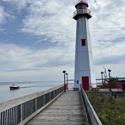 Huron Boardwalk - Wawatam lighthouse at end of Huron Boardwalk
