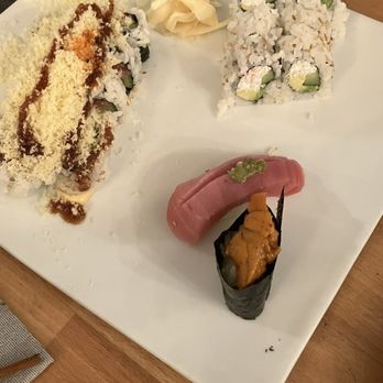 Sakana - Crunchy Spicy tuna roll California Roll uni fatty tuna - Sushi Bars Near Me - Westminster, Colorado Sakana - Crunchy Spicy tuna roll California Roll uni fatty tuna - Sushi Bars Near Me - Westminster, Colorado
