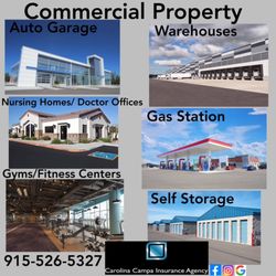 Carolina Campa Insurance Agency - Commercial Property Insurance for the states of Texas. New Mexico & Arizona. Call for a quote today! 915-526-5326