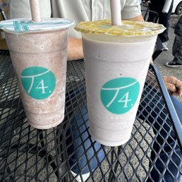 two drinks on a table